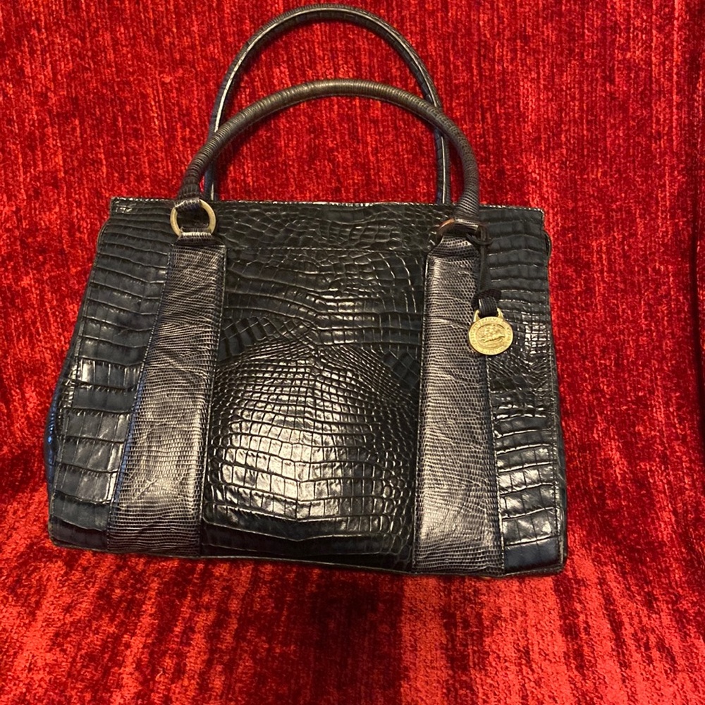 Brahmin Navy Blue Satchel. Was a Dillards Exclusive!